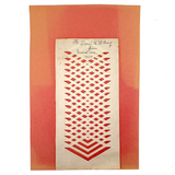 To Paul from Grand-ma, 1925 Cut Paper Lattice With Brilliantly Toned Pink Backing