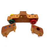 Excellent 1982 Colorful Wooden Puzzle Bus, LS Ruth, Guilford, CT