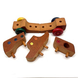 Excellent 1982 Colorful Wooden Puzzle Bus, LS Ruth, Guilford, CT