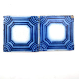 19th Century French Pas de Calais Hand-painted Blue and White Tiles - Mixed Set of Nine