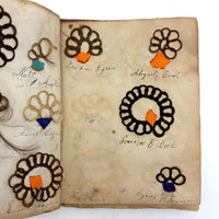 Exquisite Diminutive (but Very Dense) 1850s Hair Wreath Memento Book