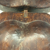 (Feels One Part Treen, One Part Tramp)  Earlier 20th Century Carved Wooden Clam Shaped Box, Believed Japanese