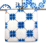 19th Century French Pas de Calais Hand-painted Blue and White Tiles - Mixed Set of Nine