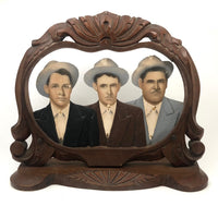 C. 1940s-50s Mexican Folk Art Fotocultura: Three Men in Hats and Suits