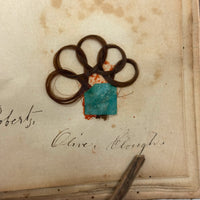 Exquisite Diminutive (but Very Dense) 1850s Hair Wreath Memento Book
