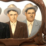 C. 1940s-50s Mexican Folk Art Fotocultura: Three Men in Hats and Suits