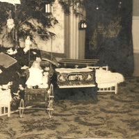 Ceiling Hung Christmas Tree! Antique Snapshot Photo