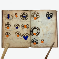 Exquisite Diminutive (but Very Dense) 1850s Hair Wreath Memento Book