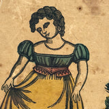 Martha with a New Frock, Hand-colored 1830s B. Brammel Engraving, Philadelphia, in Beautiful Period Gilded Frame