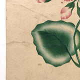 Pink Flowers, 19th C. Theorem Watercolor on Wove