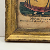 Martha with a New Frock, Hand-colored 1830s B. Brammel Engraving, Philadelphia, in Beautiful Period Gilded Frame