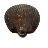 (Feels One Part Treen, One Part Tramp)  Earlier 20th Century Carved Wooden Clam Shaped Box, Believed Japanese