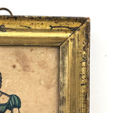 Martha with a New Frock, Hand-colored 1830s B. Brammel Engraving, Philadelphia, in Beautiful Period Gilded Frame