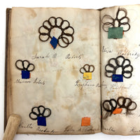 Exquisite Diminutive (but Very Dense) 1850s Hair Wreath Memento Book
