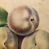 19th C. Sandpaper Theorem Peaches on Card