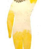 Soulful Gesture, Antique Paper Doll with Yellow Arms and Die Cut Face
