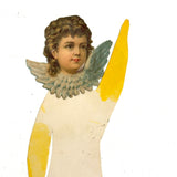 Soulful Gesture, Antique Paper Doll with Yellow Arms and Die Cut Face