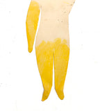 Soulful Gesture, Antique Paper Doll with Yellow Arms and Die Cut Face