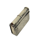 Antique Book-Shaped Folk Engraved Snuff Box with (Male and Female) Shaking Hands