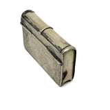 Antique Book-Shaped Folk Engraved Snuff Box with (Male and Female) Shaking Hands