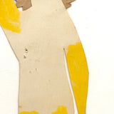 Soulful Gesture, Antique Paper Doll with Yellow Arms and Die Cut Face