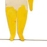 Soulful Gesture, Antique Paper Doll with Yellow Arms and Die Cut Face