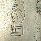 Antique Book-Shaped Folk Engraved Snuff Box with (Male and Female) Shaking Hands