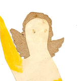 Soulful Gesture, Antique Paper Doll with Yellow Arms and Die Cut Face