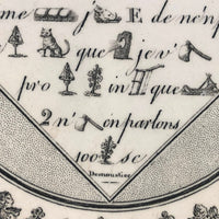 Early 19th C. French Creil Montereau Faience Rebus Plate ((Hairline Crack)