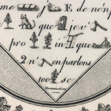 Early 19th C. French Creil Montereau Faience Rebus Plate ((Hairline Crack)