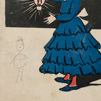 Looking for an Honest Man, 1906 Postcard with Pencil Drawn Honest Little Man!