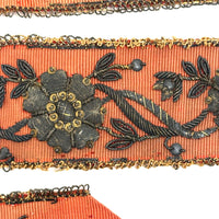 Amazing Antique Metallic Embroidery on Silk Ribbon (Collection of Pieces)