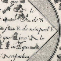 Early 19th C. French Creil Montereau Faience Rebus Plate ((Hairline Crack)