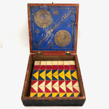 Early O'Brien Brothers Tobacco Box Filled with Color Cube Blocks (Set of 49)