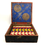 Early O'Brien Brothers Tobacco Box Filled with Color Cube Blocks (Set of 49)