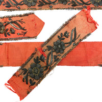 Amazing Antique Metallic Embroidery on Silk Ribbon (Collection of Pieces)