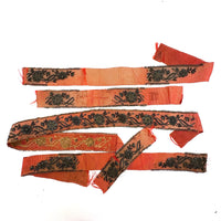Amazing Antique Metallic Embroidery on Silk Ribbon (Collection of Pieces)