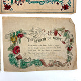 Lovely Small Collection of Early Paper Rewards of Merit with Hand-coloring