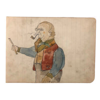 Ben Franklin, Early 20th C. Wayne Blouch Graphite and Watercolor Drawing