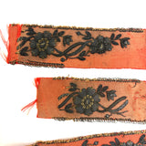 Amazing Antique Metallic Embroidery on Silk Ribbon (Collection of Pieces)