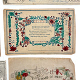 Lovely Small Collection of Early Paper Rewards of Merit with Hand-coloring