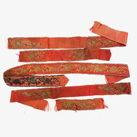 Amazing Antique Metallic Embroidery on Silk Ribbon (Collection of Pieces)
