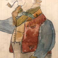 Ben Franklin, Early 20th C. Wayne Blouch Graphite and Watercolor Drawing