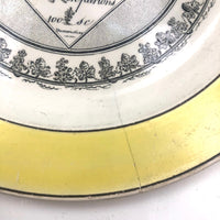 Early 19th C. French Creil Montereau Faience Rebus Plate ((Hairline Crack)