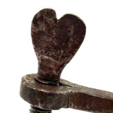 Antique Hand-forged Iron Quilting Clamp with Folky Heart (One of Two More Just Found)