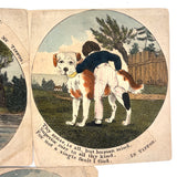 Odes to Tippoo the Dog, Wonderful c.1840s Mounted Hand-colored Storybook Engravings, Set of Five