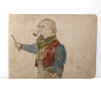 Ben Franklin, Early 20th C. Wayne Blouch Graphite and Watercolor Drawing