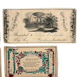 Lovely Small Collection of Early Paper Rewards of Merit with Hand-coloring