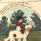 Odes to Tippoo the Dog, Wonderful c.1840s Mounted Hand-colored Storybook Engravings, Set of Five