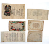 Lovely Small Collection of Early Paper Rewards of Merit with Hand-coloring